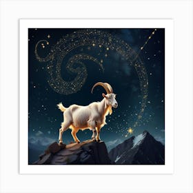 Goat In The Night Sky 4 Art Print