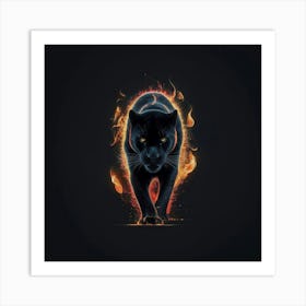 Panther On Fire Art Print