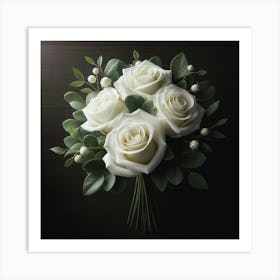 Bouquet Of White Roses 3 Art Print