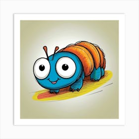 Cartoon Caterpillar Art Print