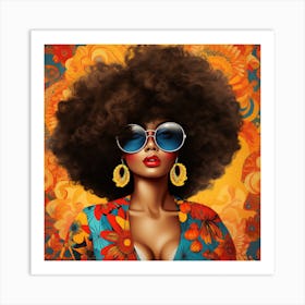 The 70s Inspired Fashion Stylish AfroArt 2 Art Print