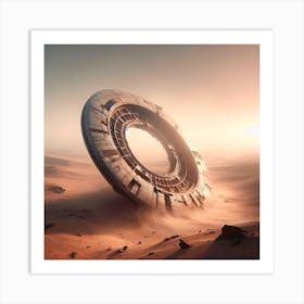 Fallen 4/4 (spaceship ufo crashed dessert alien sci-fi accident buried) Art Print