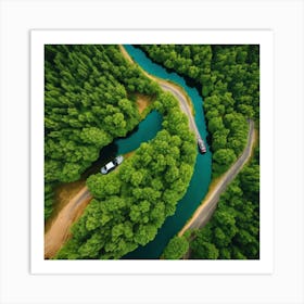 Aerial View Of A Forest Art Print