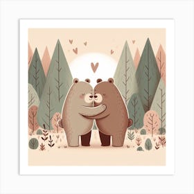 Illustrate, Two Bears Art Print