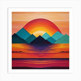 Sunset Over The Mountains Art Print