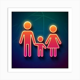 Neon Family Icon 3 Art Print