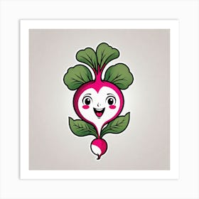 Cartoon Radish Art Print