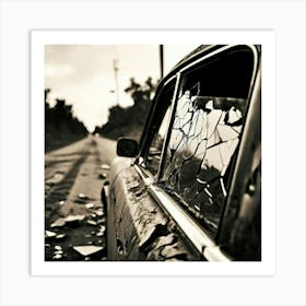 Vehicle View Mirror Car Automobile Auto Outside Transport Glasses Old Front Black Metal (2) Art Print