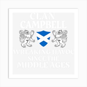 Campbell Scottish Family Clan Scotland Name Lion Art Print