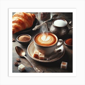 Coffee And Croissants 2 Art Print