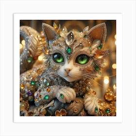 Emerald Cat Art Print