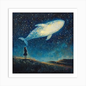 Whale In The Starry Night Sky 4 Art Print