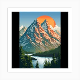 Sunset In The Mountains 1 Art Print