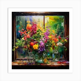 Flowers In The Window Art Print