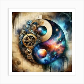 Yin Yang Clock Art Print