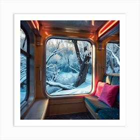 A Cinematic Interior Shot Of Winter Season Wall Art Decoration Art Print