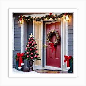 Christmas Door 10 Art Print