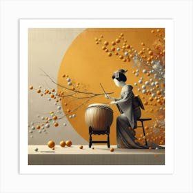 Geisha Creative Illustration Artwork 46 Art Print