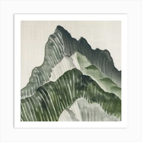 Japanese Watercolour Of Mount Mizugaki 3 Art Print