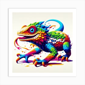 Rainbow Lizard 2/4 (scales gecko colourful cute pet dragon tropical exotic) Art Print