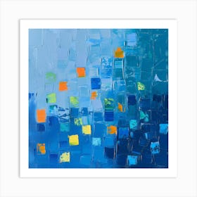 Blue Squares 7 Art Print