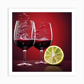 Two Glasses Of Red Wine 2 Art Print