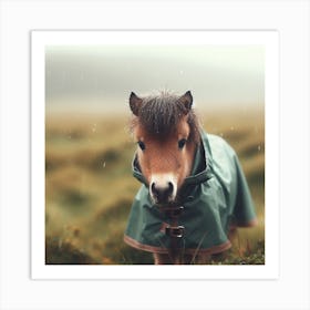 Little Pony In Raincoat Art Print