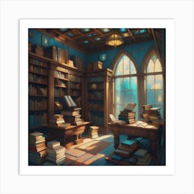 Magical Library Art Print