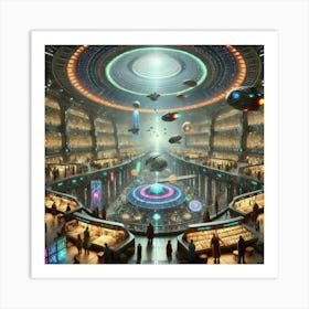 Interplanetary Trade Halls 1024x1024 Art Print