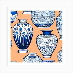 Blue And White Vases Art Print