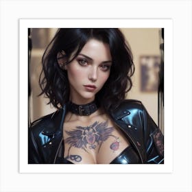 Sexy Woman With Tattoos Art Print