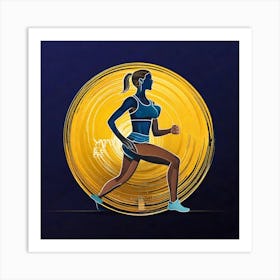 Firefly Fitness, Illustration, Logo, Background, Woman, Workout, Exercise, Gym, Health, Training, We (7) Art Print