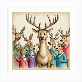 Christmas Deer 2 Art Print