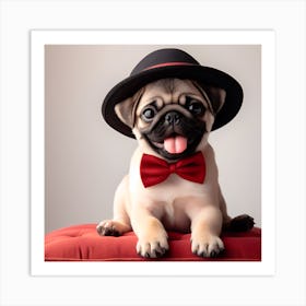 Dog in Hat Art Print