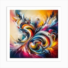 vibrant, abstract artwork bursting with dynamic colors and bold shapes to evoke a sense of energy and motion. Art Print