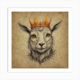 Goat With Crown 1 Art Print