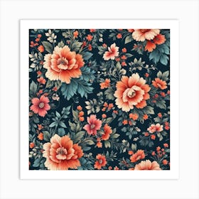 Beautiful Fabric With Floral Pattern 1677817646(1) Art Print