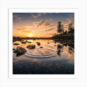 Sunrise At The Beach Art Print