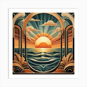 Sunset At The Beach 2 Art Print