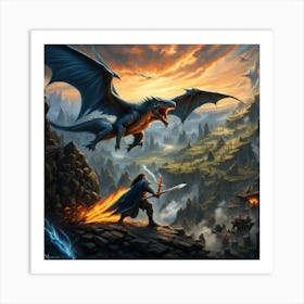 Dragon In The Sky Art Print