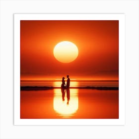 Sunset Couple Art Print