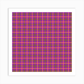 Purple And Pink Checkered Pattern Art Print