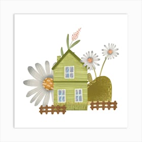 Daisy green House Art Print