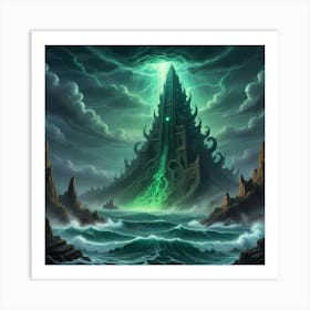 Digital Painting An Illustration Of The Sunken City Art Print