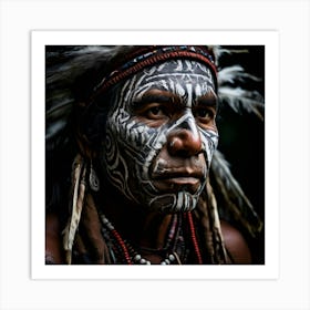 Whispers Of The Ancestors In This Hauntingly Beautiful Image An Indigenous Man Art Print