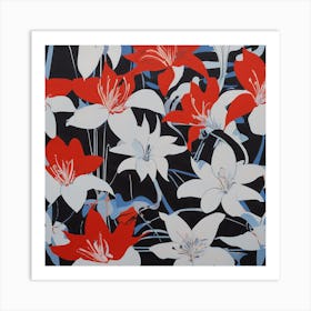 163608 Lunar Lilies, Serigraph On Fabric, Squeegee Techni Xl 1024 V1 0 Art Print