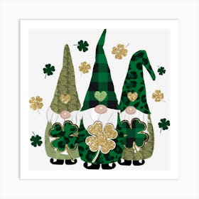 Irish Gnome St Patricks Day Shamrock Lucky Leprechauns Art Print