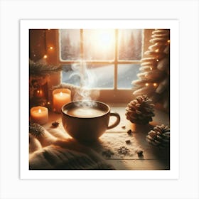 Christmas Cup Of Coffee Art Print