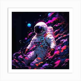 Astronaut In Space Art Print