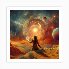 Woman In Space 2 Art Print